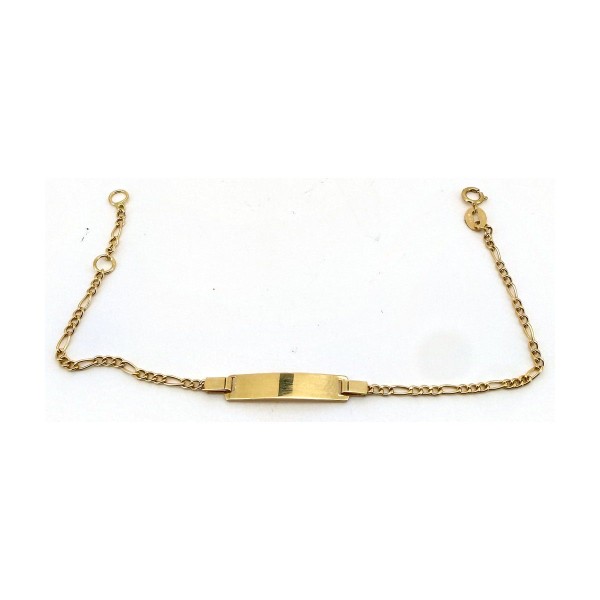 Pulsera esclava bebe figaro de oro 18k 14 cm